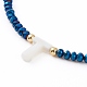 (vente de bijoux fêtes d'usine) colliers pendentif lettre coquille naturelle NJEW-JN03304-04-2