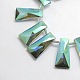 Faceted Electroplate Crystal Glass Trapezoid Beads Strands EGLA-F073B-04-1