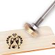 OLYCRAFT Wood Leather Branding Iron 3CM Branding Iron Stamp Custom Logo BBQ Heat Stamp with Brass Head and Wood Handle for Woodworking and Handcrafted Design - Cheers AJEW-WH0113-15-54-1