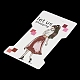 長方形の女の子のプリント紙ヘアクリップディスプレイカード  ヘアクリップ収納用ジュエリーディスプレイカード  インディアンレッド  11.5x6.6x0.05cm  穴：24x8.5mm CDIS-M007-03B-3