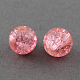 1Strand Salmon Transparent Crackle Glass Round Beads Strands X-CCG-Q001-10mm-03-1