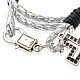 Croix d'alliage tressé bracelets double enveloppe BJEW-PJB837-3-3