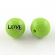 Love Printed Round Opaque Acrylic Beads SACR-R896-16mm-04-1