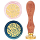 CRASPIRE Rose Wax Seal Stamp 25mm Flower Sealing Wax Stamps Retro Rosewood Handle Removable Brass Head for Wedding Invitations Envelopes Halloween Christmas Thanksgiving Gift Packing AJEW-WH0412-0007-1
