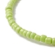 Bracelets extensibles en perles de verre et mauvais œil en résine et laiton pour femme BJEW-JB09271-6