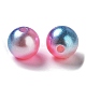 Regenbogen ABS Kunststoff Nachahmung Perlen OACR-Q174-6mm-14-2