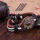 Adjustable Casual Unisex Flower Leather Bracelets BJEW-BB15621-6