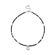 Collier pendentif lune en zircone cubique claire avec des chaînes de perles d'onyx noir naturel pour les femmes NJEW-JN04271-01-1