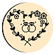 Superdant anillo patrón sello de cera cabeza de sello cabeza de latón extraíble 25 mm sello de sellado vintage para embalaje de adornos AJEW-WH0130-413-2