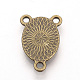 Tibetan Style Alloy Cabochon Connector Settings TIBE-T006-10x14-AB-FF-3