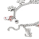 Charm-Armband aus Emaille mit Weihnachtsbaum BJEW-TA00252-5