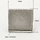 真鍮のスタッドのピアスのセッティング  ニッケルフリー  プラチナ  13x13mm  トレイ：12x12mm  ピン：0.6 mm厚 KK-I002-P-NF-1