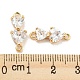 Brass Pave Clear Cubic Zirconia Connector Charms KK-Q789-07G-3