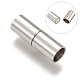 Column 304 Stainless Steel Magnetic Clasps with Glue-in Ends X-STAS-I026-03-1