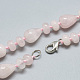 Colliers avec perles de quartz rose naturel NJEW-S389-16-2