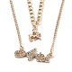 Alloy Double Layered Necklaces NJEW-B0002-08G-1