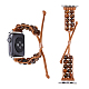 Cinturino per orologio con perline intrecciate rotonde in occhio di tigre naturale AJEW-WH0312-86A-1