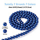 Kissitty 7 hilos 7 colores para hornear vidrio perlado pintado hebras de cuentas redondas de perlas HY-KS0001-01-5
