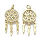 Brass Micro Pave Clear Cubic Zirconia Pendants ZIRC-N039-064-NF-2