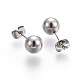 Adjustable 304 Stainless Steel Stud Earrings & Slider Necklaces Jewelry Sets SJEW-L136-13P-4
