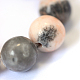 Zébrées naturelle perles rondes de jaspe brins X-G-E334-6mm-11-4