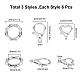 SUNNYCLUE 18Pcs 3 Style Zinc Alloy Lobster Claw Clasps and Spring Gate Rings FIND-SC0001-55-2