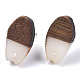 Accessoires de boucles d'oreilles en résine opaque et bois de noyer MAK-N032-010A-B04-2