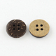 4 botones de coco redondas planas hoyos de BUTT-R035-009-2
