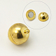 Round Brass Magnetic Clasps with Loops KK-M060-12mm-G-2