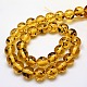 Buddhist Jewelry Beaded Findings Resin Imitation Amber Round Bead Strands RESI-L002-12mm-G01-3