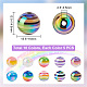 PandaHall Elite 50Pcs 10 Colors Stripe Resin Beads RESI-PH0002-12-2