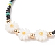 Collier de perles de verre et de tournesol coquillage pour femme NJEW-JN03910-05-4