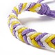 Bracelet cordon tressé vague polyester BJEW-B065-01-3