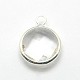 Silver Color Plated Brass Glass Pendants X-GLAA-J018B-S-3