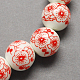Handmade Printed Porcelain Beads PORC-Q202-6mm-1-2