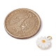 Natural Freshwater Shell Flower Charms with Golden Plated 304 Stainless Steel Loops PALLOY-JF02444-2