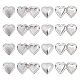 DICOSMETIC 16pcs 2 Styles 28.5mm 316 Stainless Steel Heart Locket Pendants Photo Frame Charms Heart with Wave Pattern Locket Charms for Memorial Jewelery Making STAS-DC0002-69-1