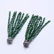 Gros pendentifs pompon avec perles rondes à facettes en verre électrolytique EGLA-L003-B14-2