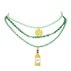 3Pcs 3 Style Alloy Enamel Pendant Necklaces Set with Glass Seed Beaded Chains NJEW-JN04456-2