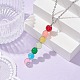 Colliers à pendentif en perles rondes en verre coloré NJEW-JN04581-02-2