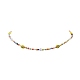 Collier de perles de verre et de visage souriant en acrylique et de perles d'imitation pour femme NJEW-JN04292-4