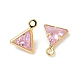 Треугольные подвески из латуни с микропаве из кубических цирконий KK-Z136-29G-02-2