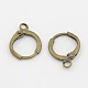 Brass Lever Back Hoop Earrings KK-GY001-AB-1