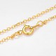 Golden Tone Brass Chain with Electroplate Natural Druzy Crystal Heart Pendant Necklace NJEW-JN01204-4