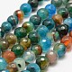 Faceted Natural Agate Beads Strands G-F447-8mm-C10-1
