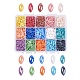 15 Farben pearlized überzogene handgemachte Porzellan Cabochons PORC-JP0001-02-D-1
