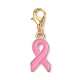 Breast Cancer Awareness Alloy Enamel Pendant Decoration HJEW-JM01410-4