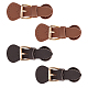 FINGERINSPIRE 4 Pairs Leather Sew-On Toggles Black & Saddle Brown PU Leather Snap Toggle with Rivet & Cat Pattern Metal Leather Clasp Fastener Replacement Snap Toggle for Shoes Coat Jacket DIY Craft FIND-FG0001-81-1