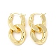 Brass Double Interlocking Oval Dangle Hoop Earrings for Women EJEW-E275-05G-1