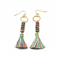 Nylon Tassels Dangle Earrings EJEW-S202-001F-2
